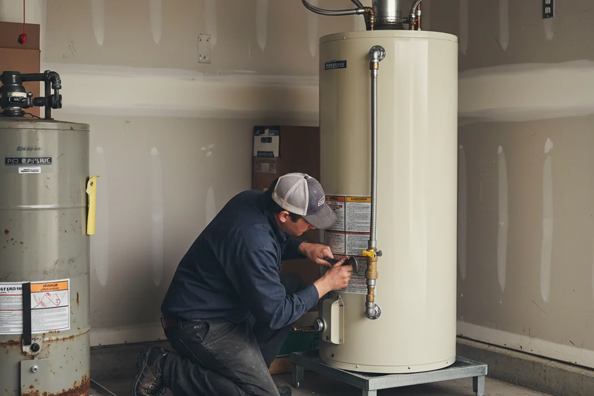 Water heater and shutoff valve replacement in Roopville
